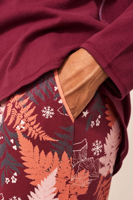 FERN JERSEY PJ BOTTOM RED MULTI 2