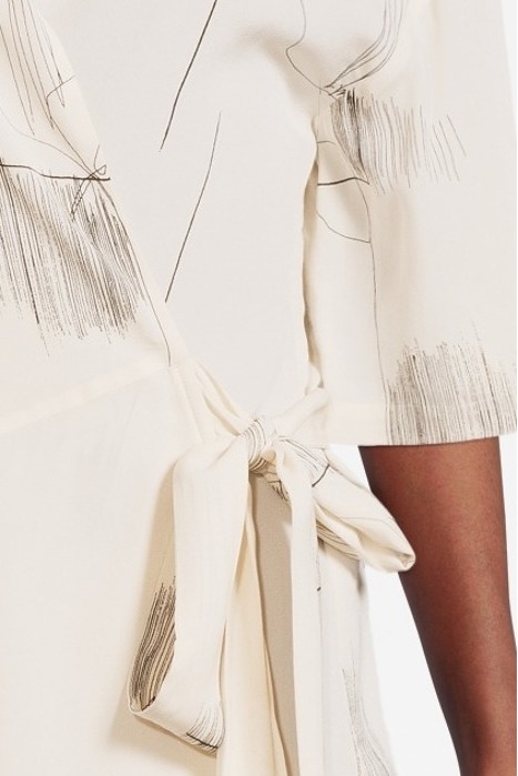 DOUBLE WRAP PRINTED BLOUSE CHALK/SLAT 4