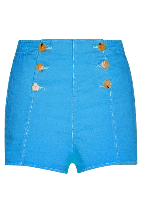 CHIC COTTON TWILL HIGH WAIST SHORTS OCEANIA 1