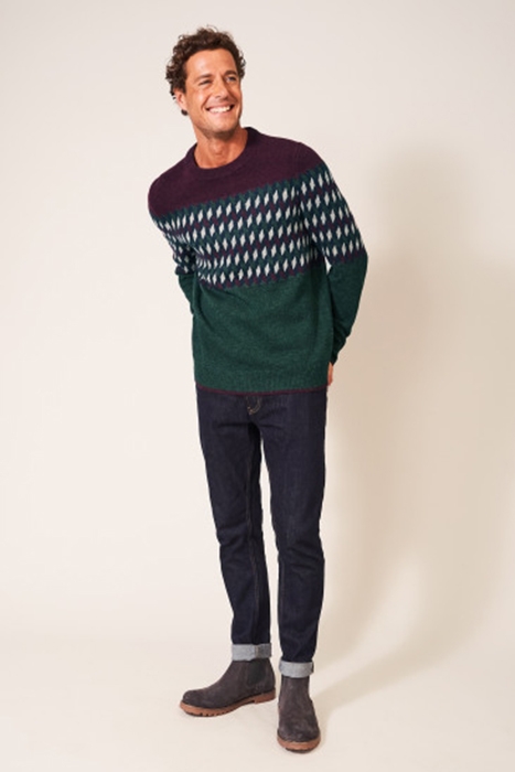 BAXTON PATTERN CREW DEEP RED 2