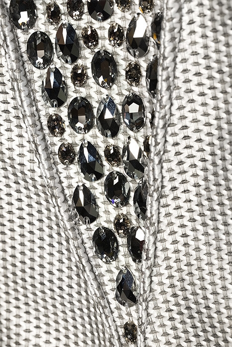 WOMEN‘S MIDI CORSET DRESS WITH SWAROVSKI CRYSTALS SILVER GRA 6