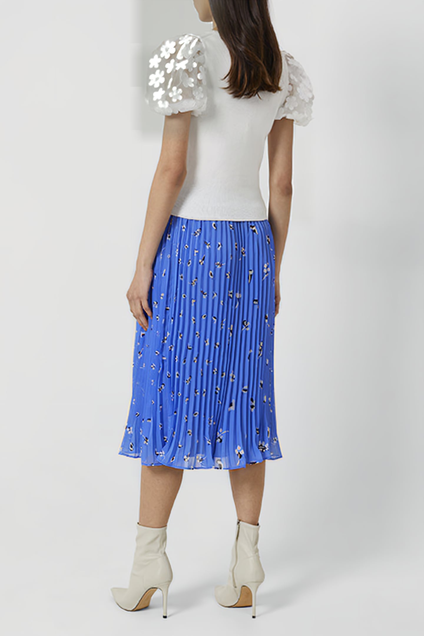 BHELLE CREPE PANNEL MIDI SKIRT ULTRAMAR-WHITE MULTI 3