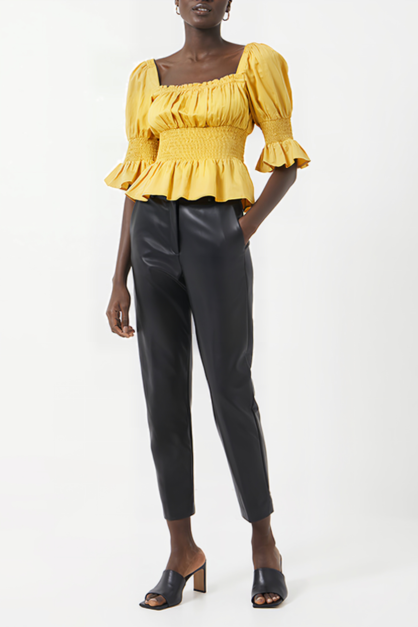 SINDEY COTTON SAT SQA NEC BLOU BRIGHT GOLD 2