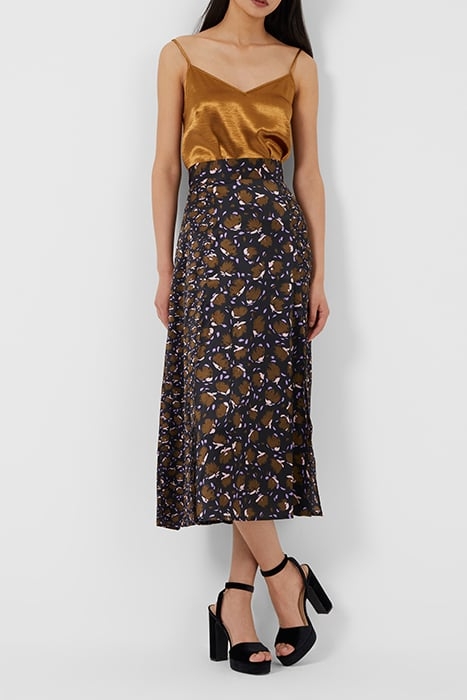 INRGID INU SATIN DRAPE SKIRT BLACK MULTI 3