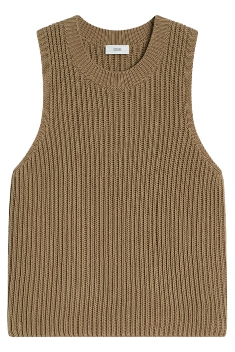 WOMEN CREW NECK RACER TOP KNITS NUTMEG 7