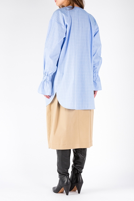 BOW SHIRT CHECK LIGHT BLUE 2