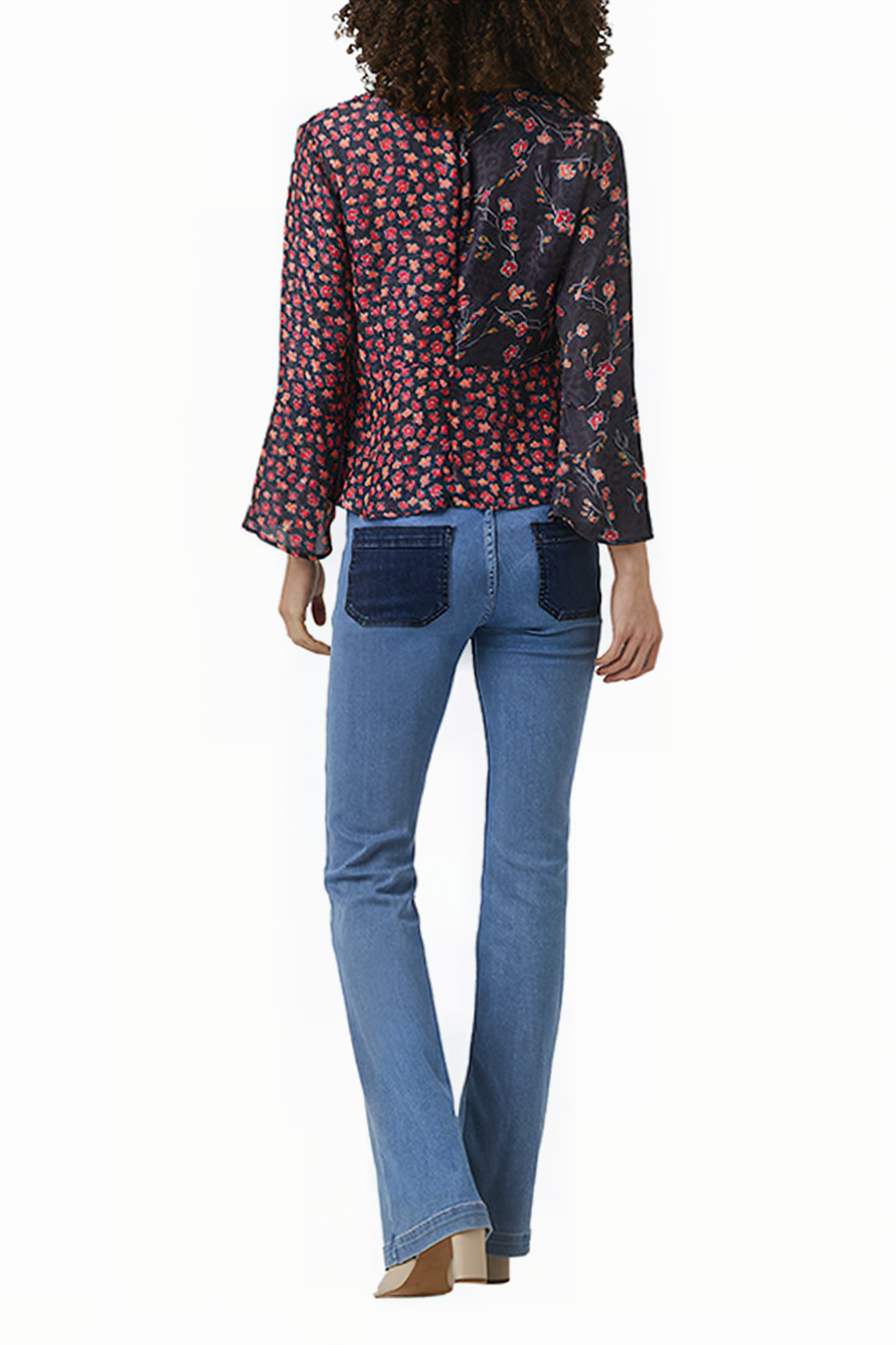 DAISY PETALS MIX SHIRT UTILITY BLUE MULTI 3