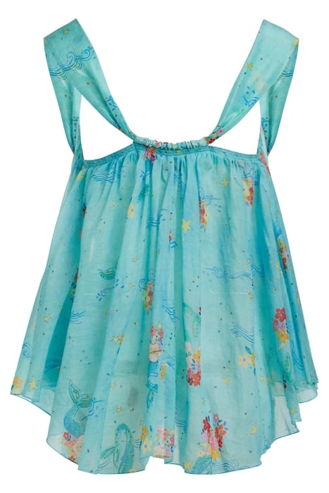 "THE MERMAIDS SONG" PRINT VOILE TOP ACQUA 2