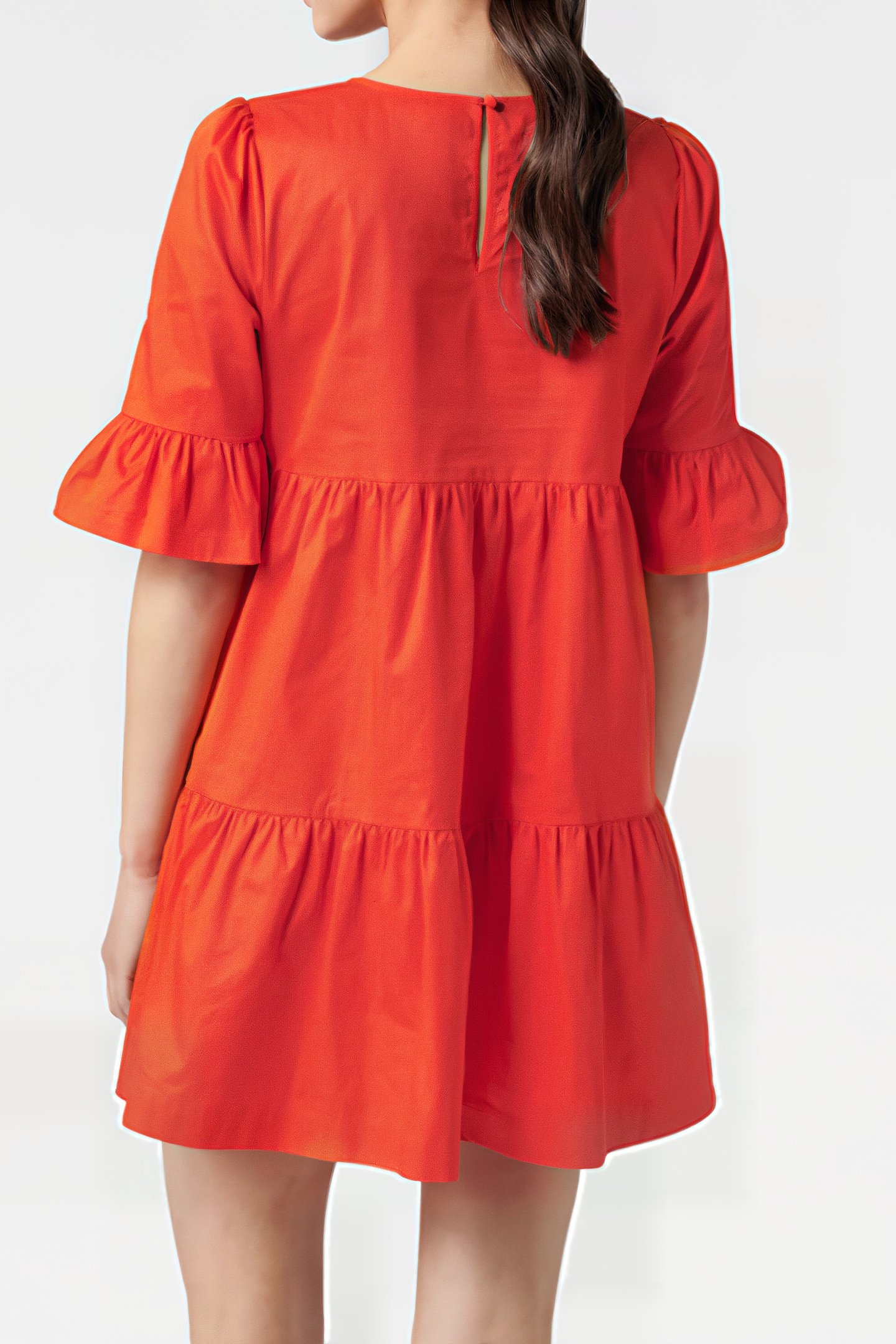 BRYDIE COTTON SMOCK DRESS RED 2