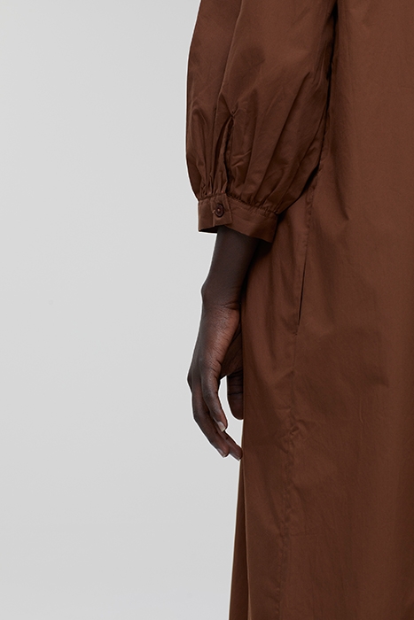 GATHERED SHIRT DRESS BRAZIL NUT 4