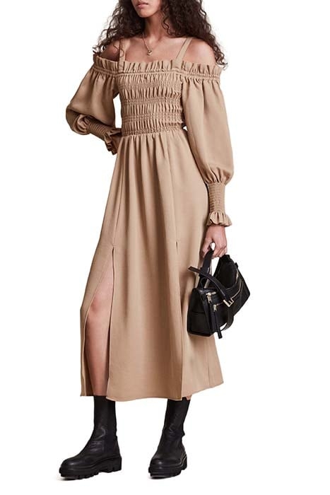 LARY DRESS SAND BROWN 3