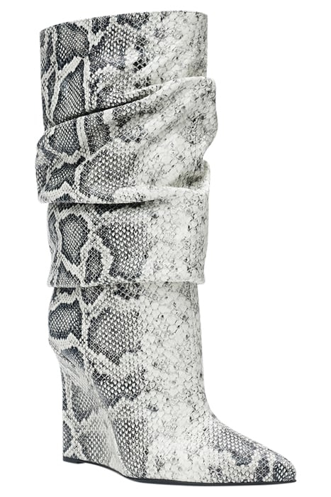 PYTHON-EMBOSSED WEDGE BOOTS WHITE SNAKE 2