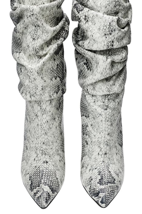 PYTHON-EMBOSSED WEDGE BOOTS WHITE SNAKE 3