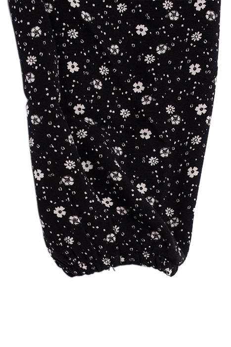 GIRLS’ BLACK FLORAL PRINT CROPPED BLOUSE BLACK 3