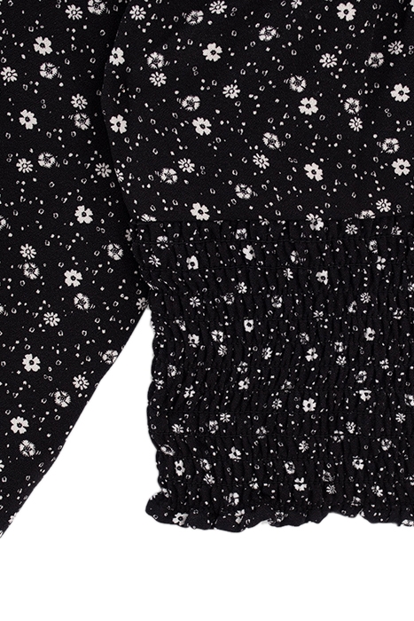 GIRLS’ BLACK FLORAL PRINT CROPPED BLOUSE BLACK 4