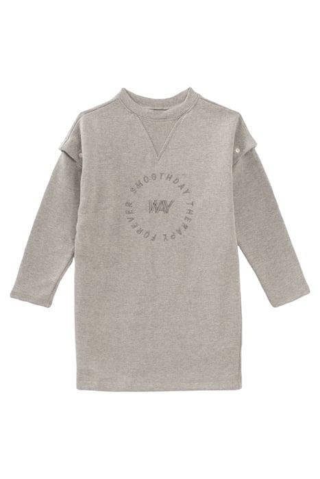 GIRLS’ GREY SWEATSHIRT DRESS + DETACHABLE SLEEVES GREY 1