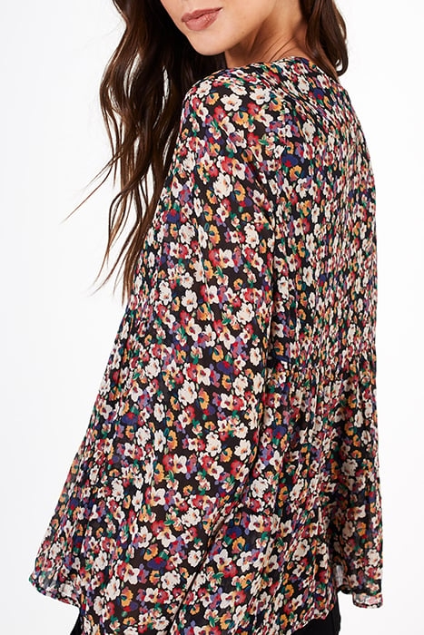 BLACK FLOWER POWER PRINT BLOUSE 2