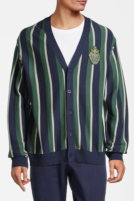 TRABITZ KNITTED CARDIGAN MEDIEVAL BLUE KNITTED STRIPES 2