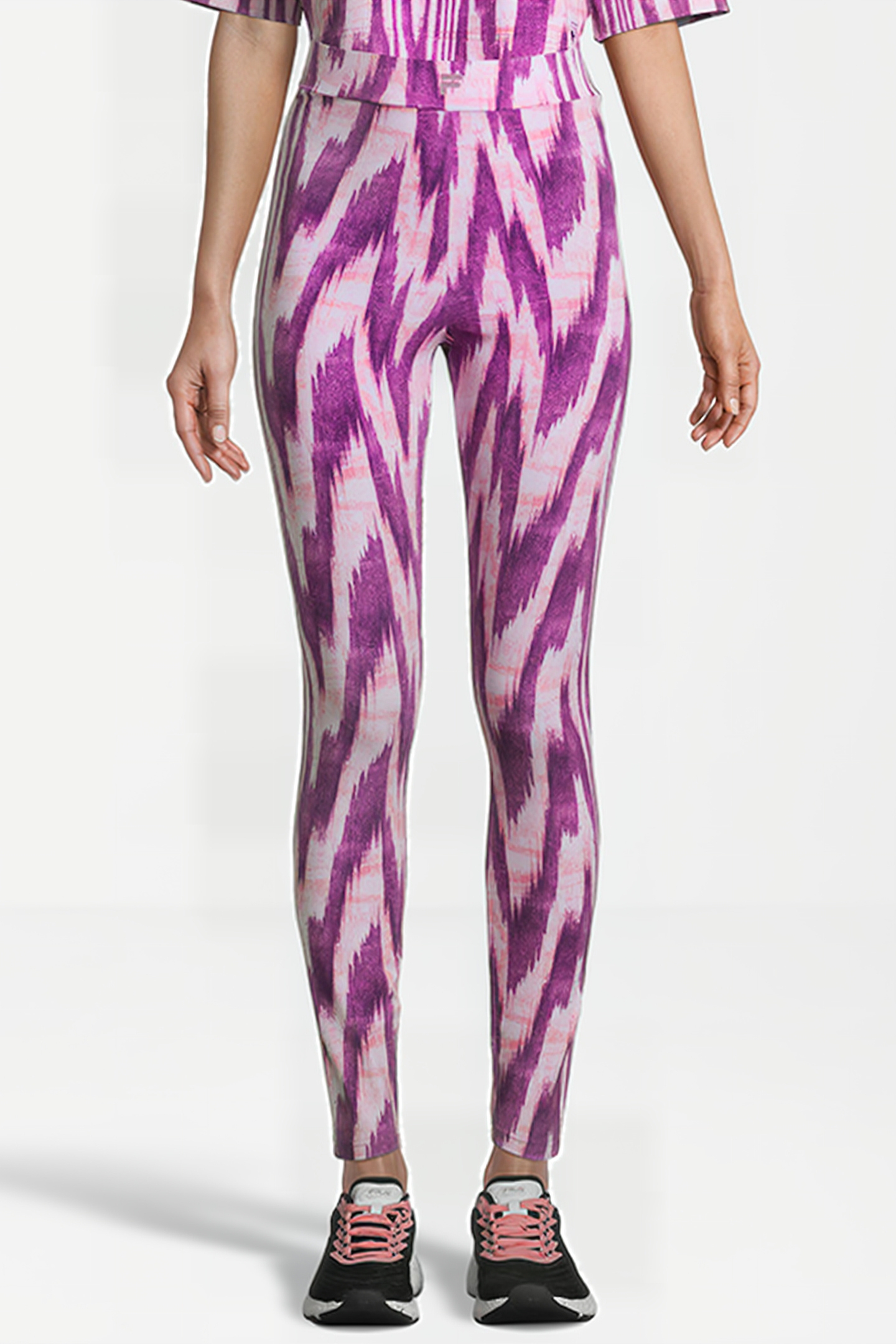 CALLA HEIGH WAIST LEGGINGS PURPLE ABSTRACT ETNO AOP 2