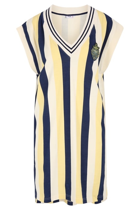 TASTRUP STRIPED ELONGATED VEST PALE BANANA BOLD STRIPED 1