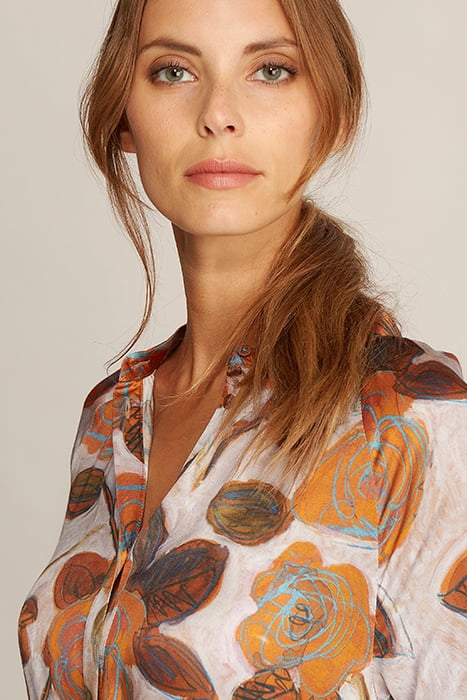 DRESS FROWNCED NECKLINE LS BROWN 4