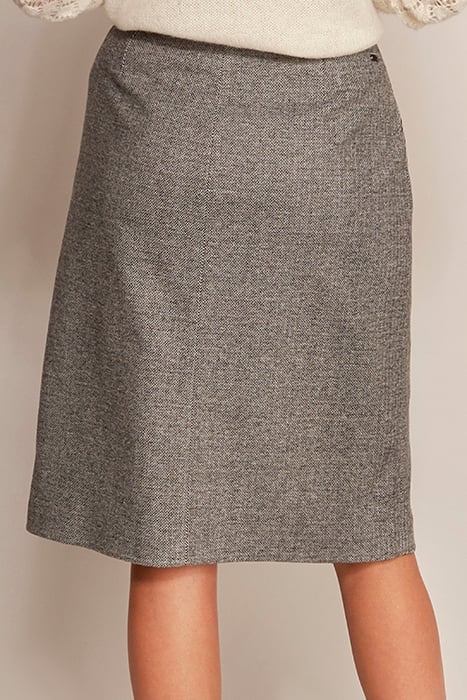 KNEESKIRT FRONT BTN CLOSURE BROWN 3