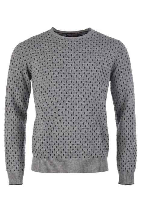 WLCASH JACQ ROUND-NK SF SWT GREY 1