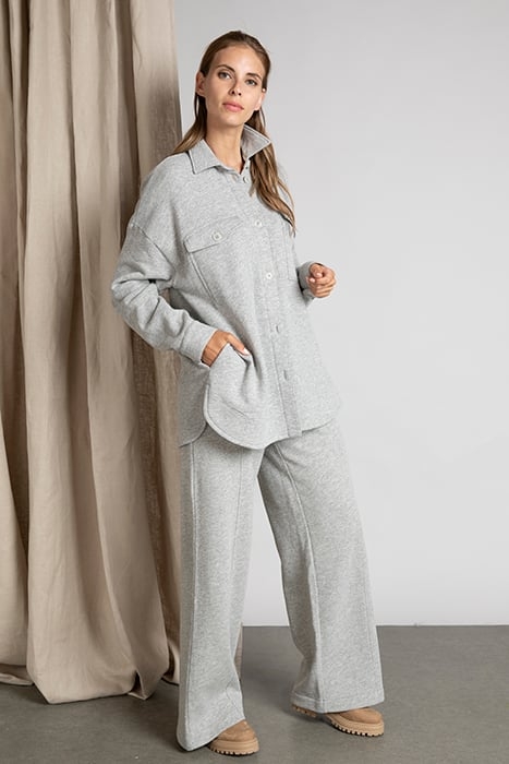 FLEECE SHIRT LS CHEST POCKET GREY 2