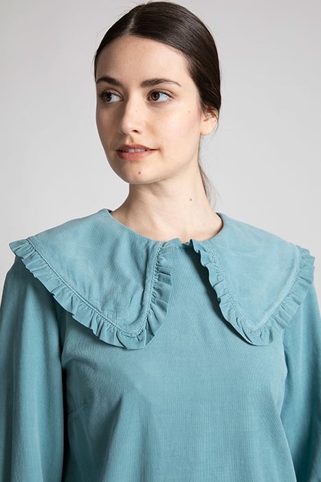 SHORT DRESS FANCY COL & CUFF BLUE 4