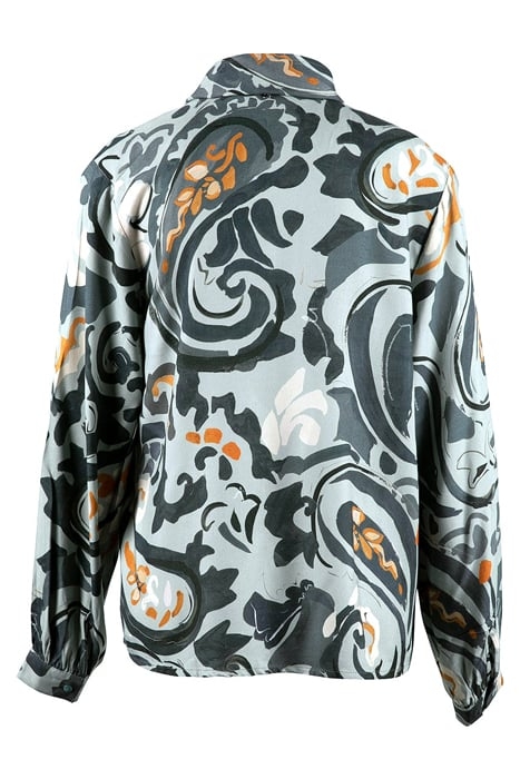 SHIRT LS DETACHABLE SCARF BLUE 3