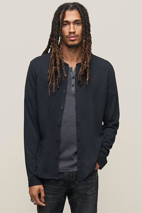 STETSON LS BURNOUT SHIRT WITH PINTUCK NAVY 1