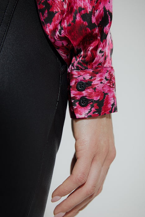 PINK FLORAL PRINT VISCOSE SILK BLOUSE 5