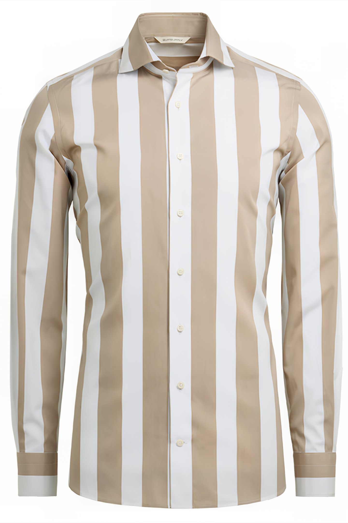 LIGHT BROWN STRIPED EXTRA SLIM FIT SHIRT 8
