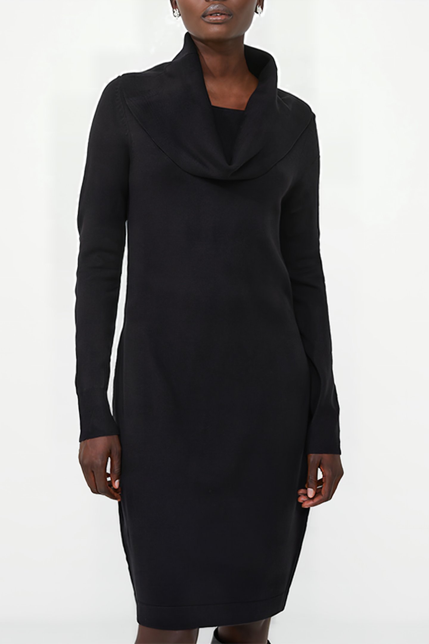 BABYSOFT COWL NK DRESS BLACK 1