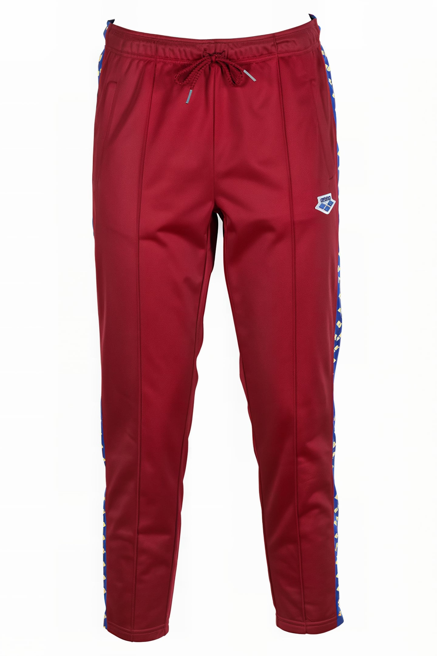 W 7/8 TEAM PANT BURGUNDY NEON BLUE BUTTER 1