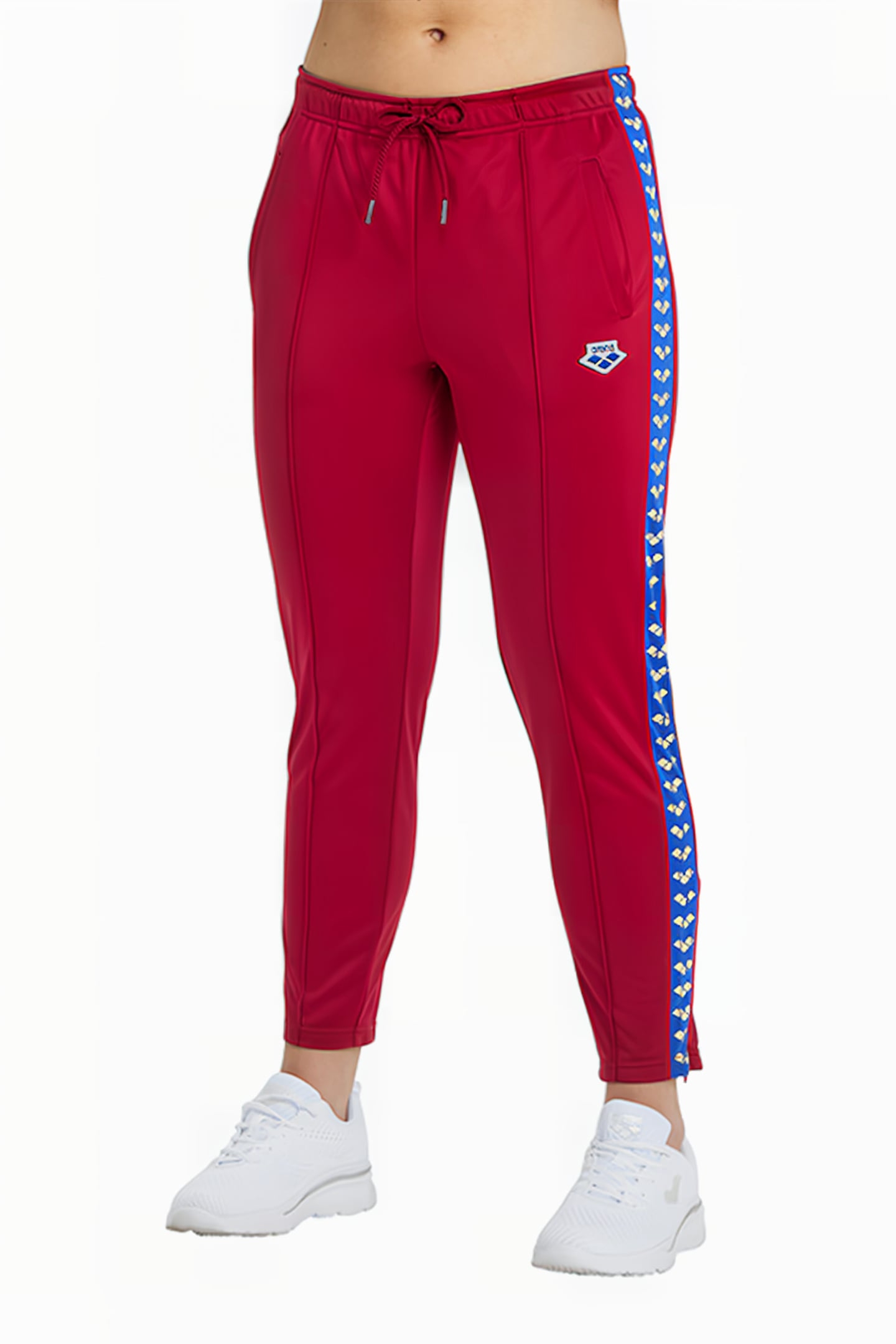 W 7/8 TEAM PANT BURGUNDY NEON BLUE BUTTER 2