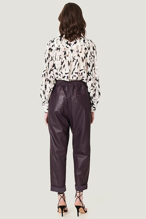HOSHO LEATHER PANT IN PURPLE 2