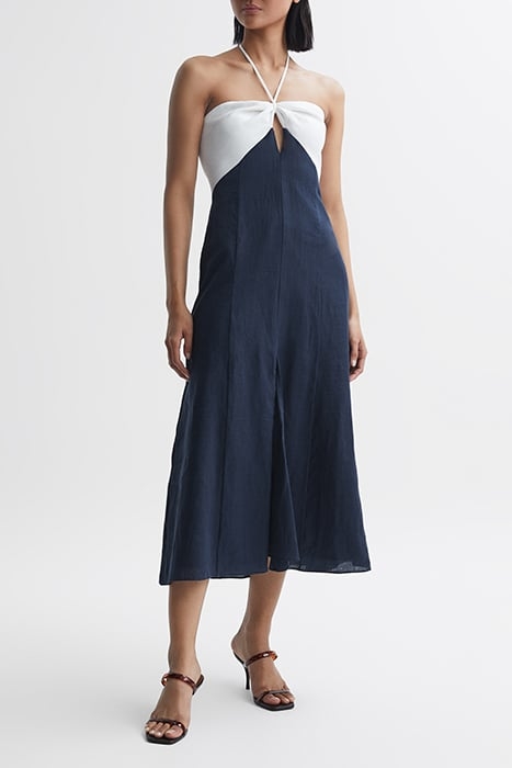 SIAN DRESS NAVY/WHITE 1