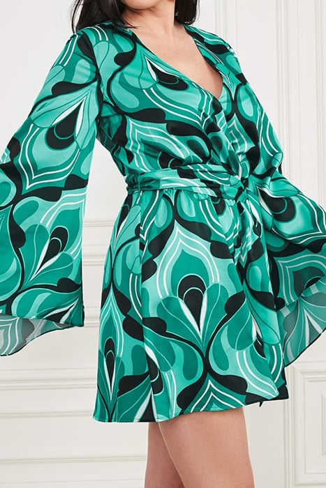 MARCIANO BY GUESS EMAYA ROMPER EMERALD CITY MINI DRESS PRINT 4