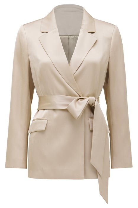 ALORA SATIN TIE CO-ORD BLAZER SILVER CLOUD 6