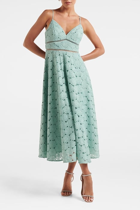 DELILAH MIDI LACE PROM DRESS DUCK EGG 1