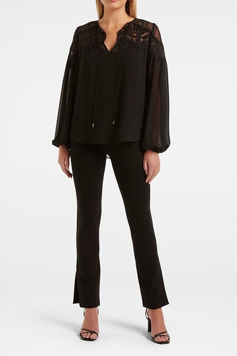 MIYA LACE YOKE BLOUSE BLACK 3