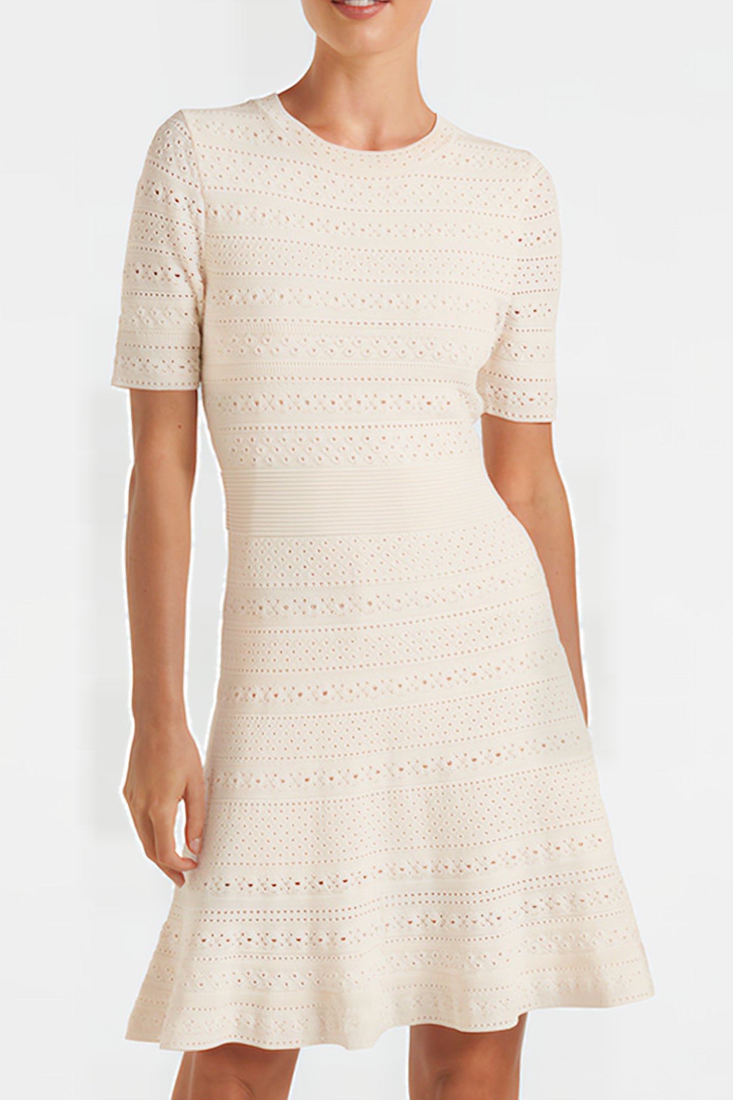 KADY POINTELLE KNIT DRESS CREAM 1