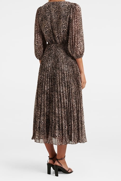 VIVIANA TWIST FRONT PLEATED MIDI SEPIA LEOPARD 2