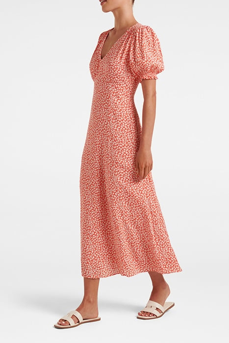 SLOANE PUFF SLEEVE MIDI DRESS MEMPHIS DITSY 3