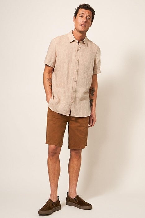 PEMBROKE SS LINEN SHIRT DUSTY PINK 1