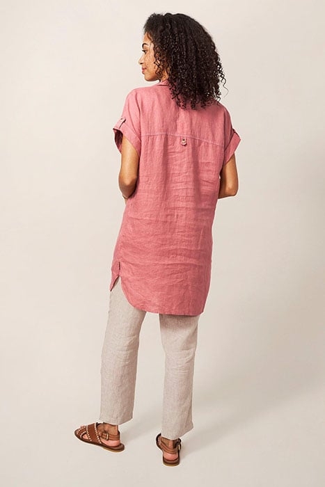 ELSIE LINEN TUNIC MID PLUM 2