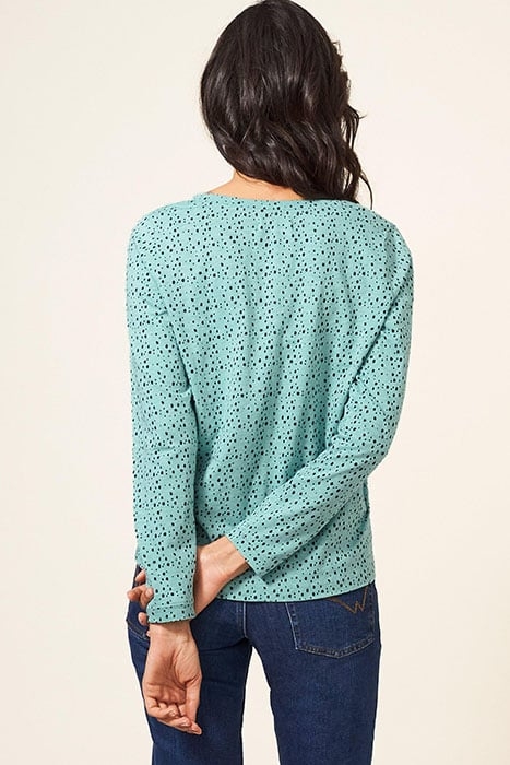 NELLY LS TEE TEAL PRINT 2