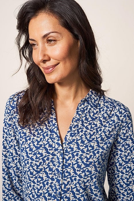 ANNIE PRINTED JERSEY SHIRT NAVY PRINTED 4