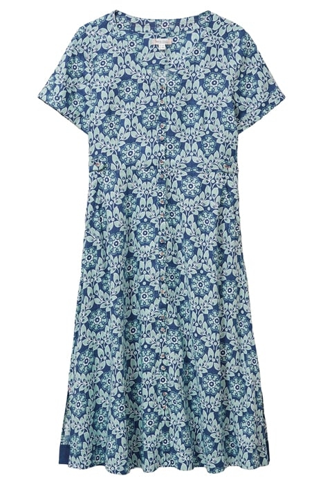 IVY LINEN MIDI DRESS BLUE PRINT 4